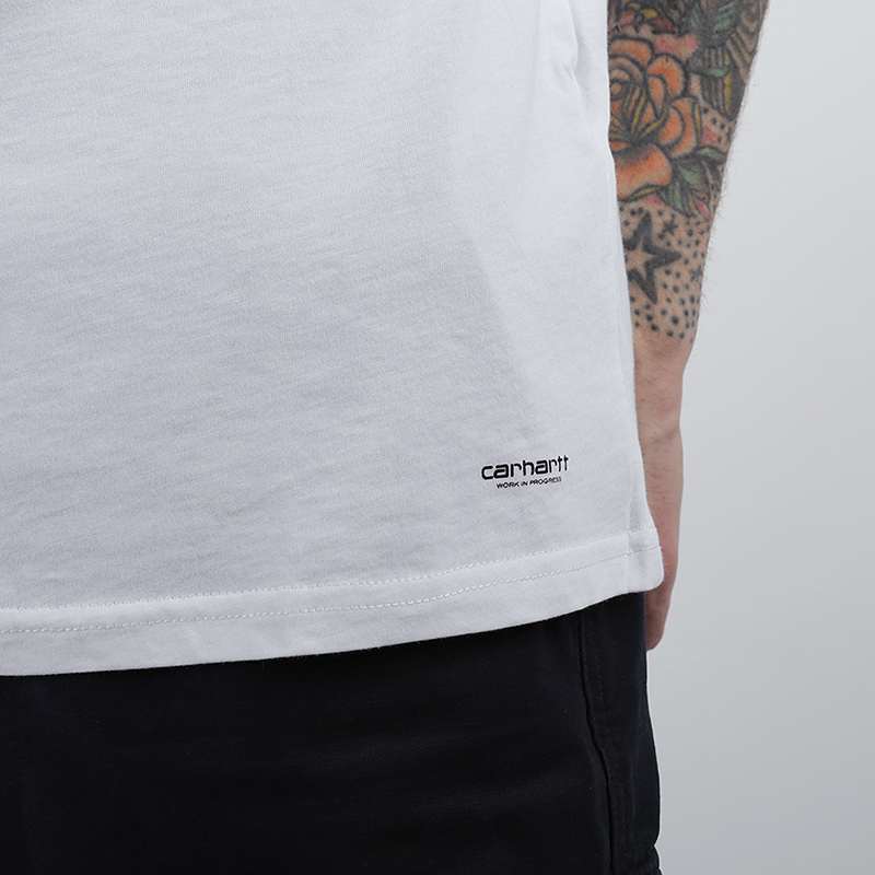 мужская серая футболка Carhartt WIP Standard Crew Neck T-Shirt 2 Pack I020460-white/grey - цена, описание, фото 5